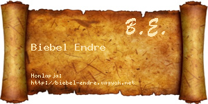 Biebel Endre névjegykártya